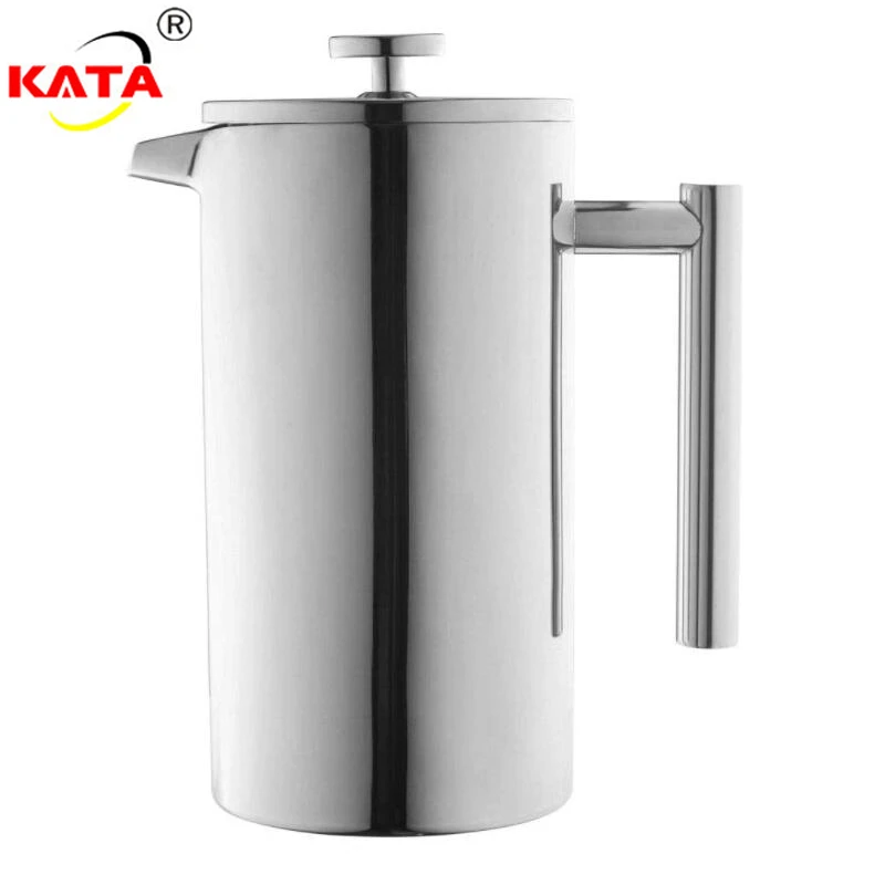 French Press Coffee Maker Stainless Steel Coffee Percolator Pot,Double