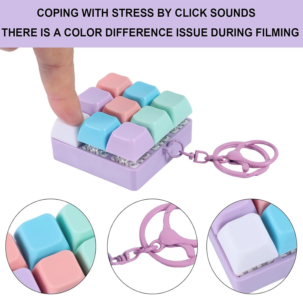 Stress-Relief Fidget Clicker Keychain – Ultimate Calming Button Toy