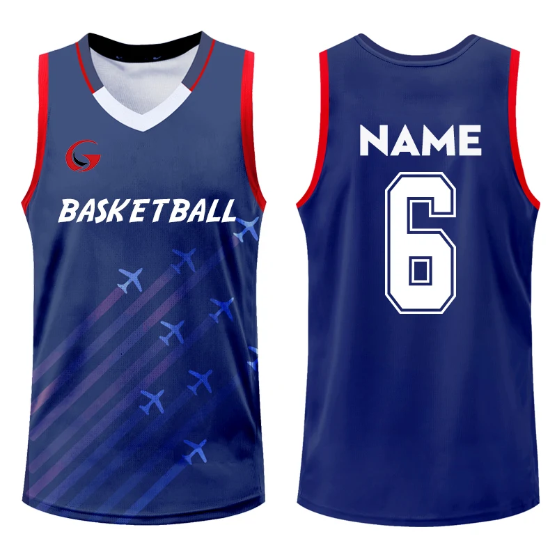 Basketball jerseys 100% Polyester Basketball Shirts Wear Youth Basketball Jersey High School College Twill Uniforms With Pockets