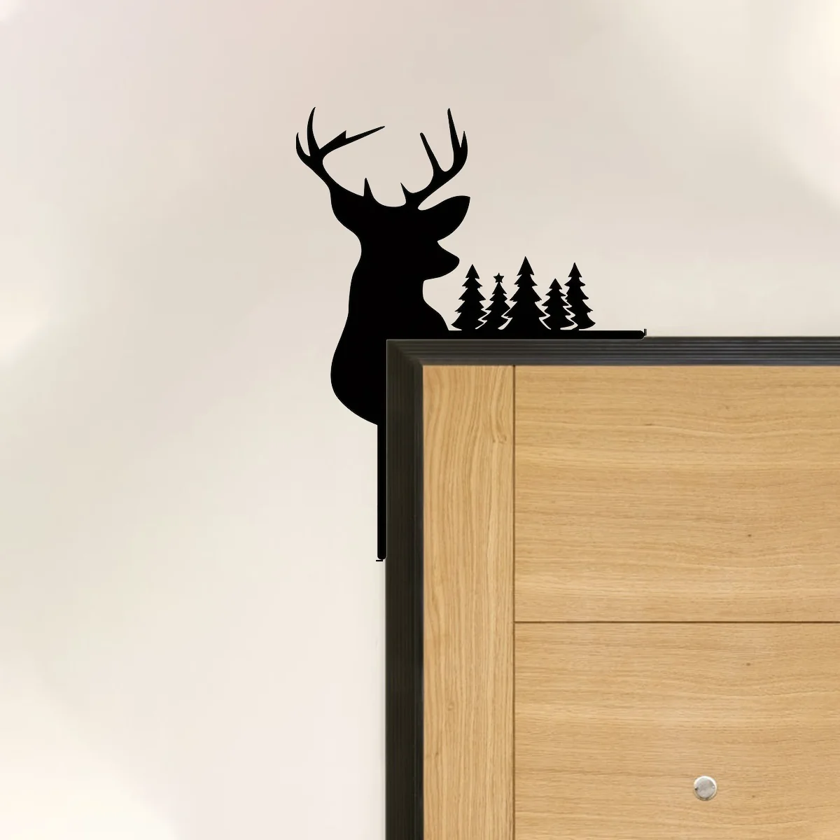 

CIFBUY Deco Moose Silhouette Home Decorative Wall Stickers Door Corner Decoration Door Frame Corner Art Metal Wall Hanging Decor