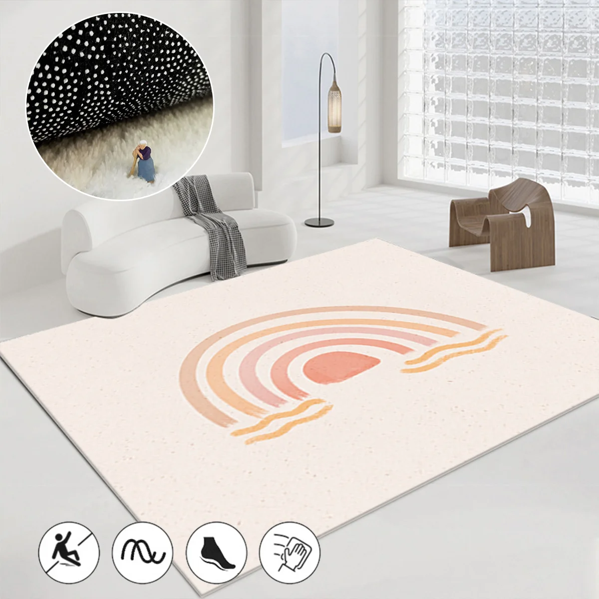 Cartoon Faux Cashmere Bedroom Carpet Home Living Room Study Plush Mats Bedside Carpet Window Mats 03 main image 1