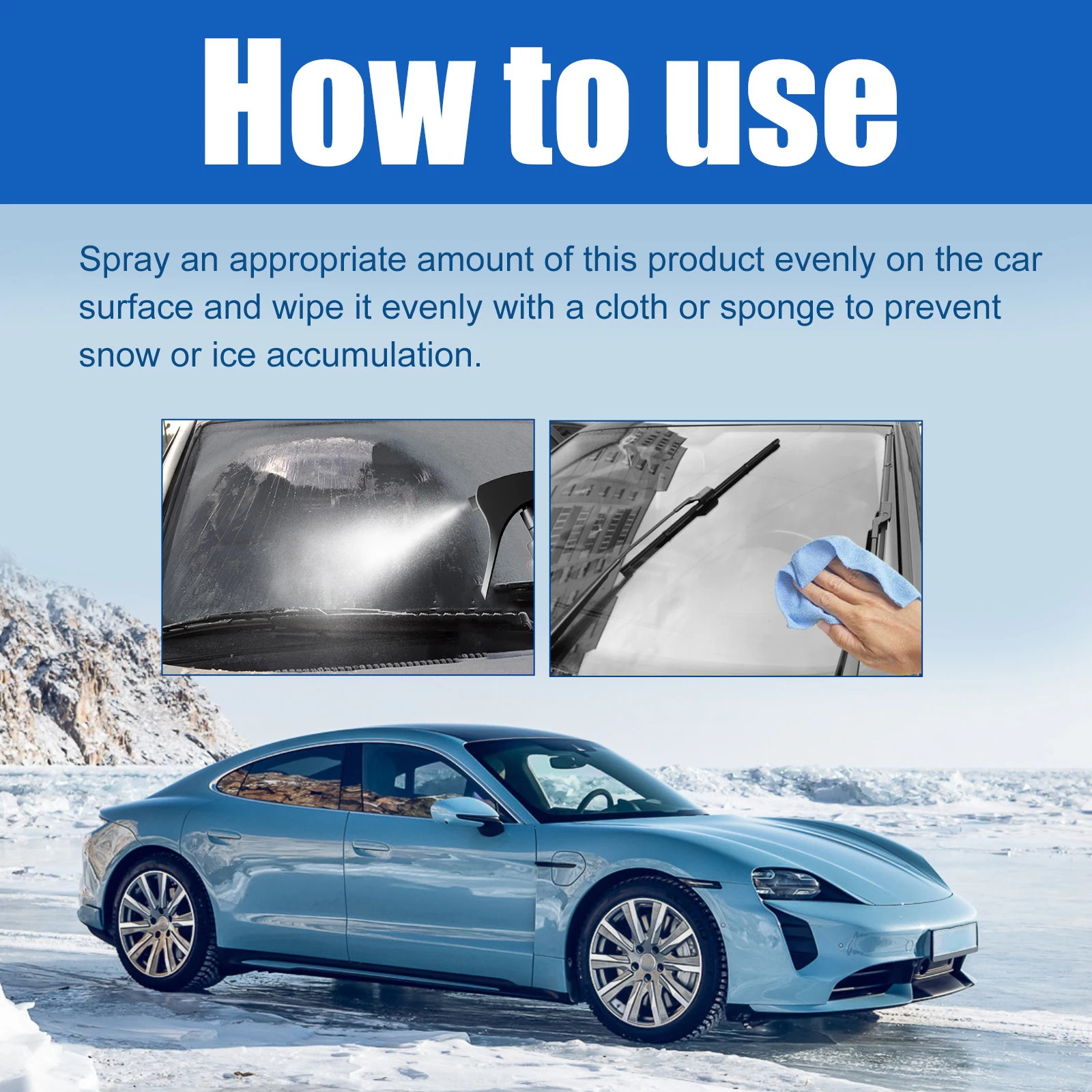 Windshield Ice Melt Spray Winter Coating Protection Defrosting Ice Snow Anti-coverage Auto Deicer Spray For Car Windows Mirrors