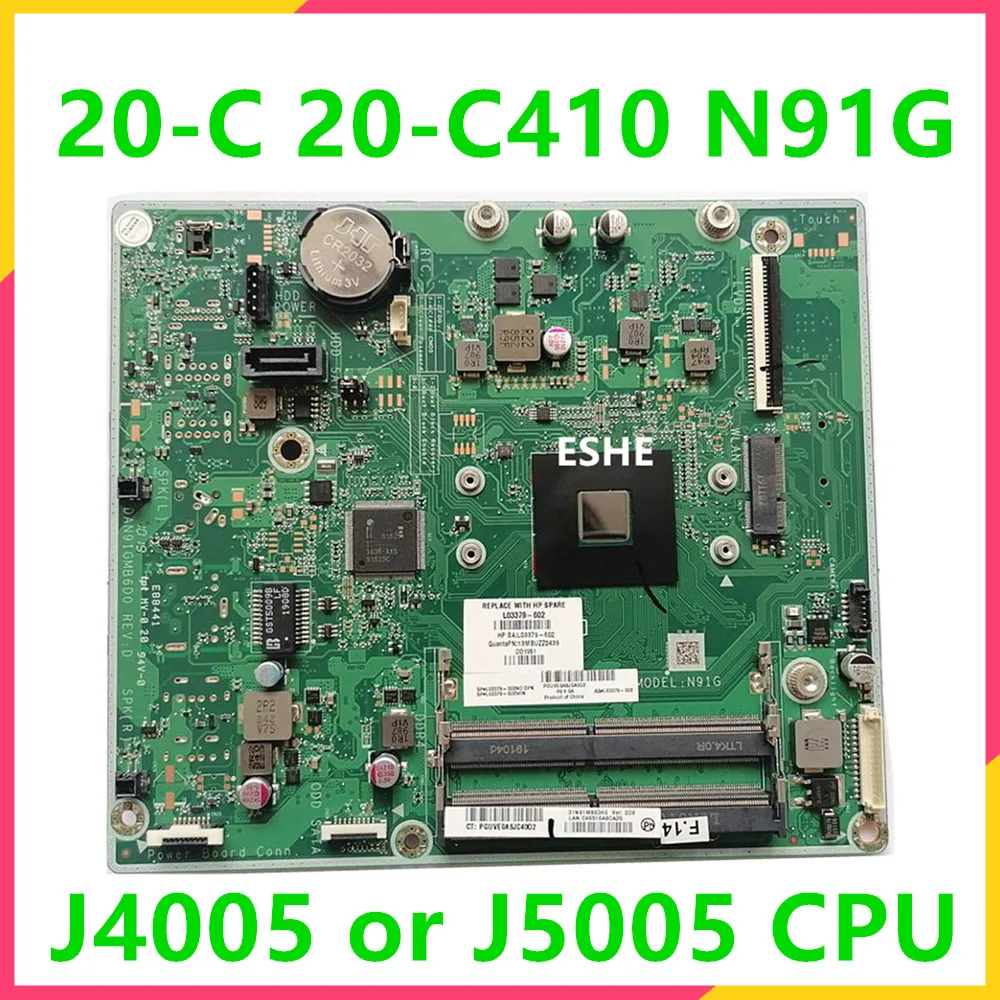 

For HP 20-C 20-C410 N91G AIO Motherboard DAN91GMB6D0 L03379-602 L03379-002 L03379-601 L07779-601 CPU J4005 or J5005