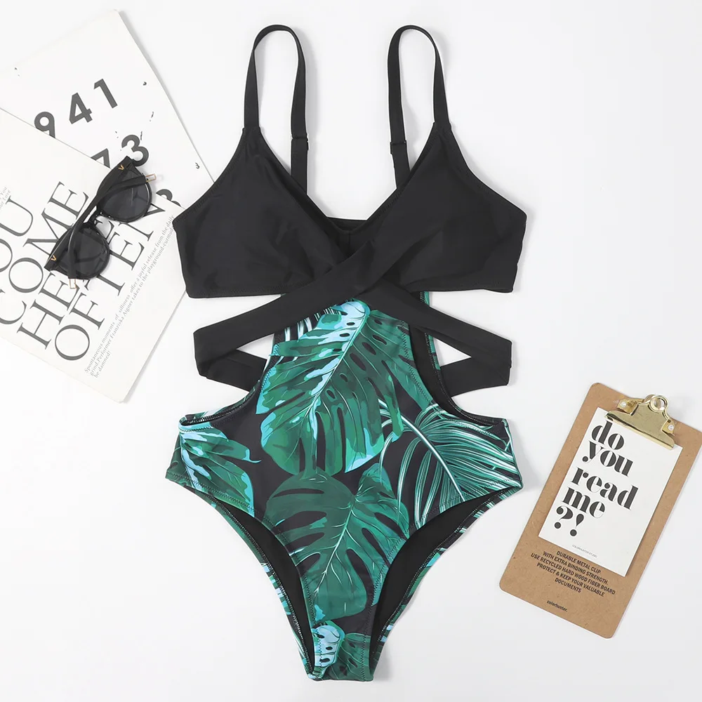 

Women Push Up Swimsuits Cut Out Swimsuit One Piece Swimwear 2022 Summer Swim Backless Sexy Ladies Swimming Straps Bathing Suit