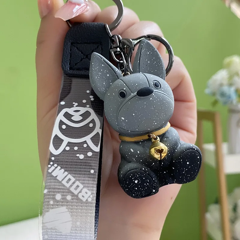 French Bulldog Key Pendant Colorful Keyring ), Grey | Frenchie Shop