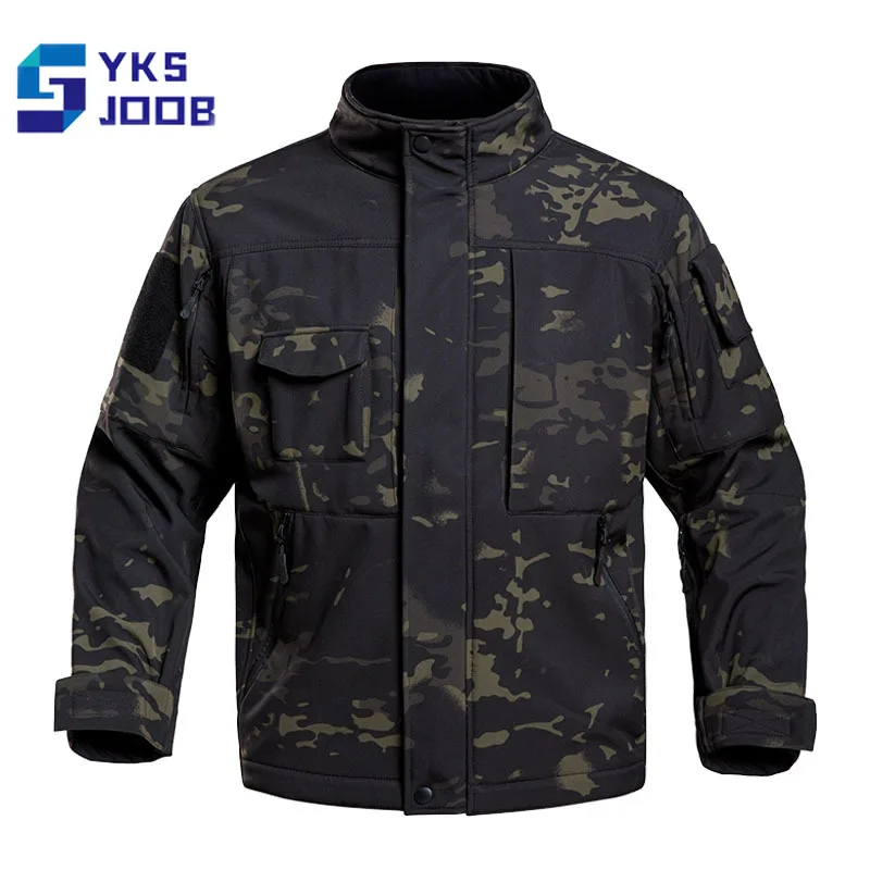 

Waterproof Hiking Tactical Jackets Mens Outdoor Training Camping Treking Fleece Tops Multi-pocket Wear-resisting Soft Shell Coat