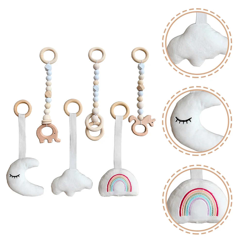 

6 шт., деревянные подвесные игрушки для новорожденных