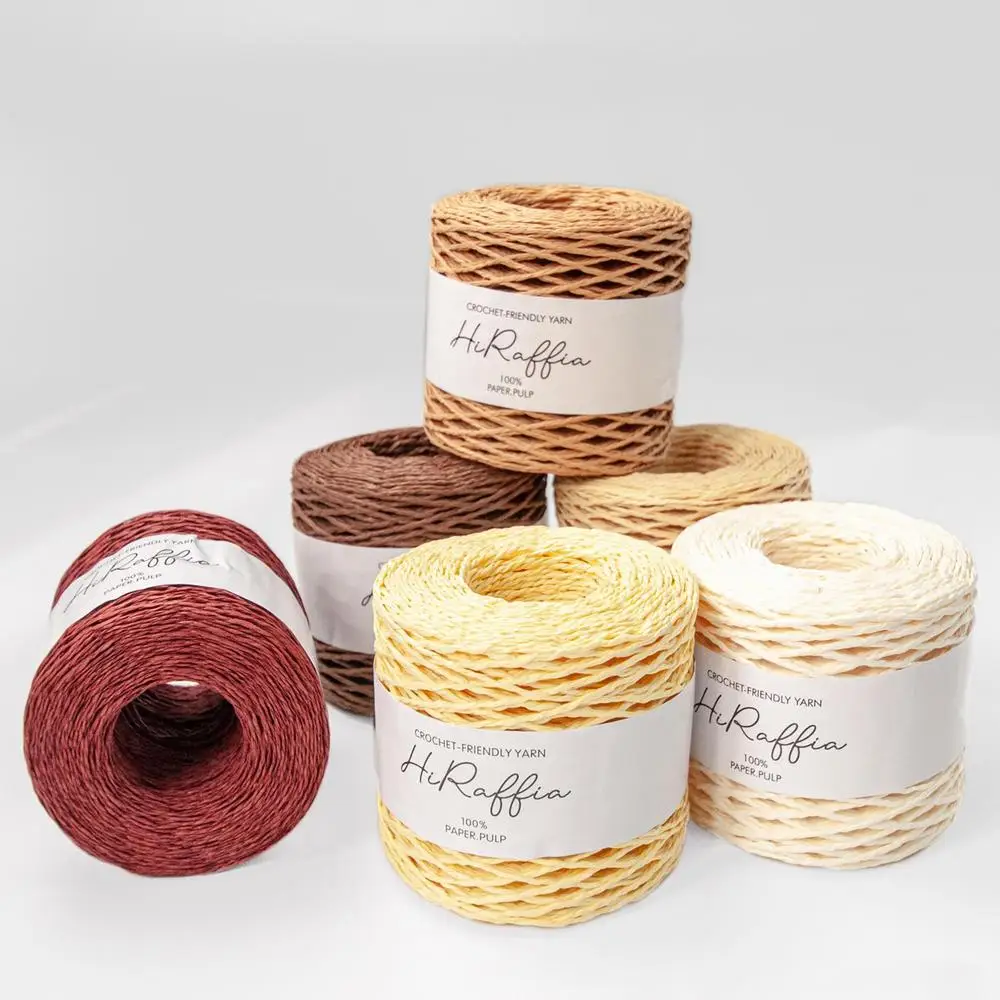 Description Picture 2 of item150M Raffia Paper Ribbon DIYs Craft Raffia Straw Yarn for Knitting Crocheting Paper Threads Gift Packing Ribbon Wedding Decor