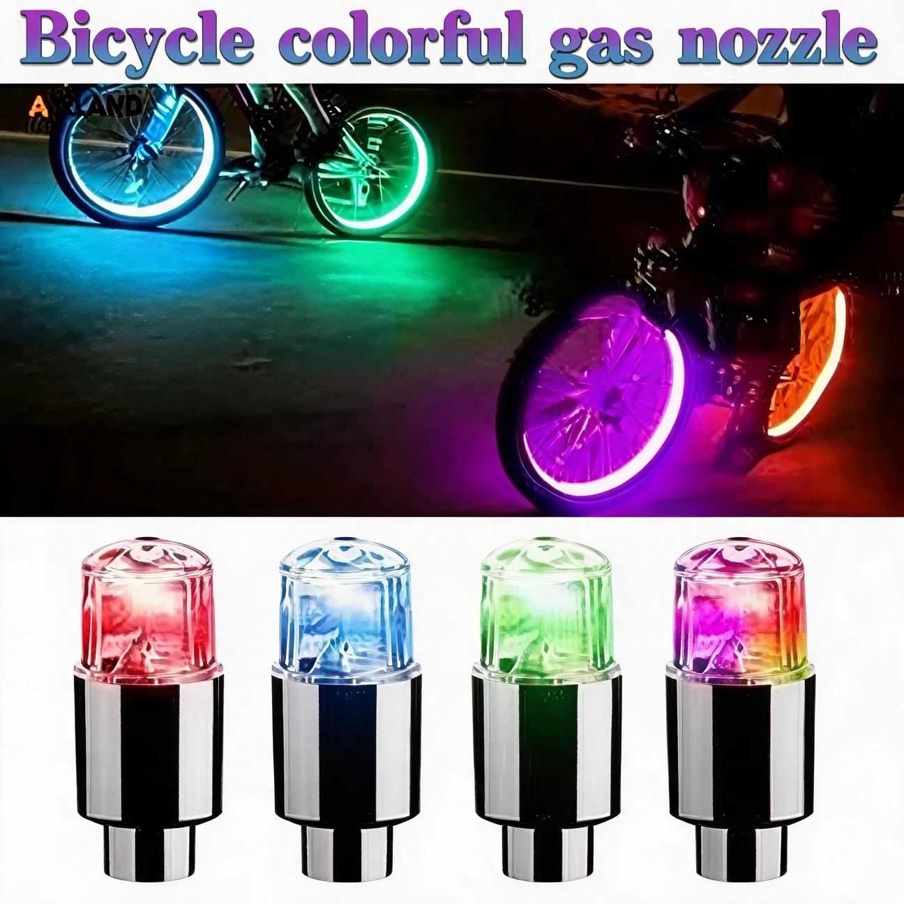 Colorful LED Wheel Valve Caps - Illuminating Tire Accessories for Cars, Motorcycles, and Bicycles