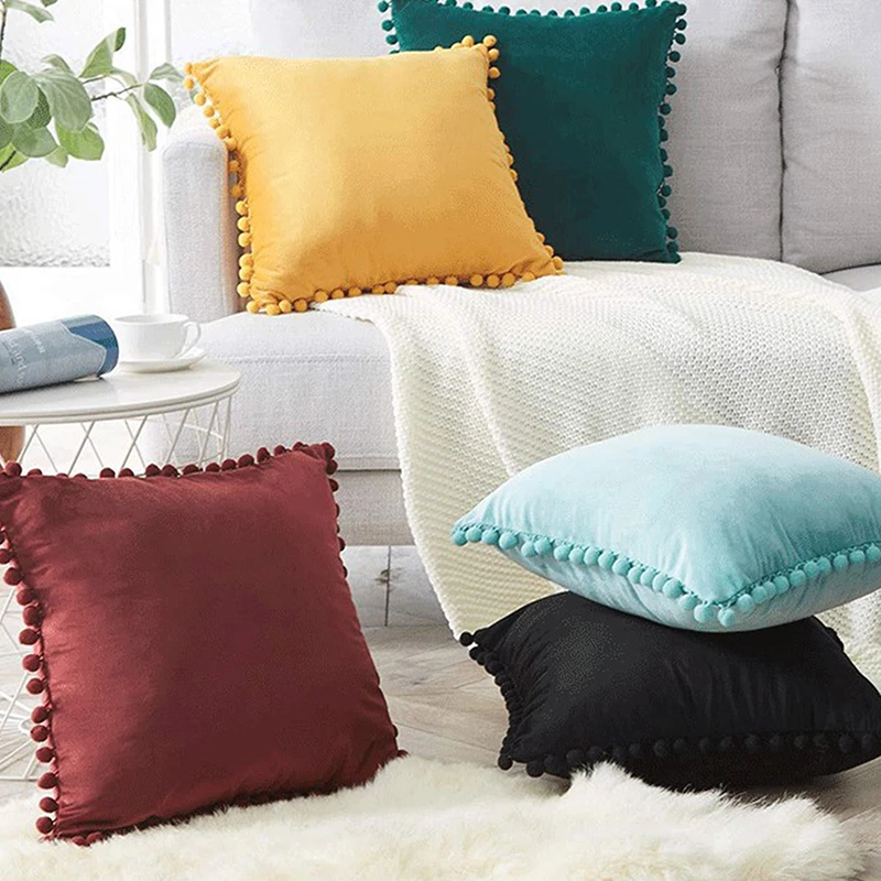 1PC Soft Velvet Cushion Cover Decorative Pillows Throw Pillow Case 45*45cm Home Decor