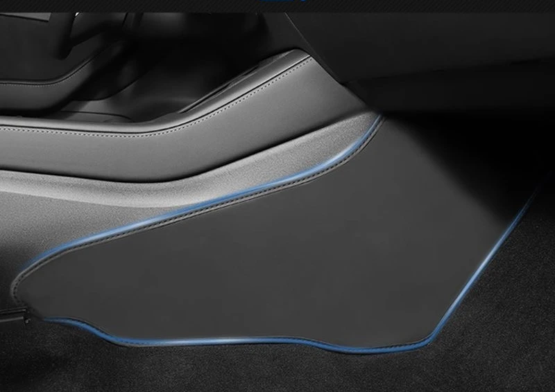 Für Tesla Modell 3 Modell Y Center Control Side Anti-kick Pad Leder Anti-schmutzig Schutzhülle Verteidigung Fuß matte Auto Zubehör – Detail 2
