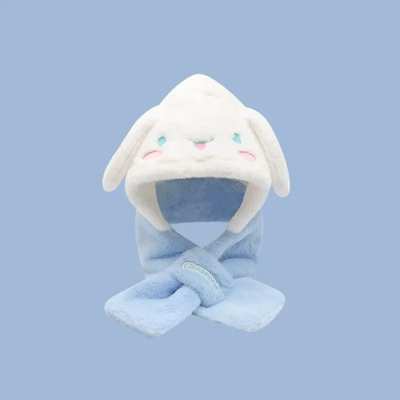 Children's Hat Scarf Integrated Winter Warm Boy and Girl Plush Cartoon Ear Protection Hat Gloves New Model