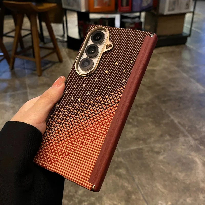 Carbon Fiber Texture Magnetic Wireless Charging Protective Case - Armor Shell Cover