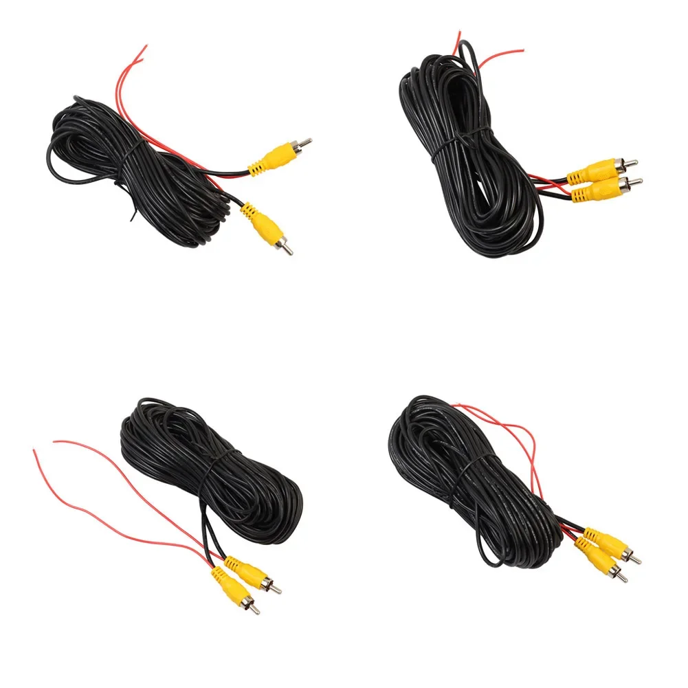 RCA 10M/12M/20M Video Cable For Car Rear View Camera Universal Wire with Detection Wire For Connecting Reverse Camera