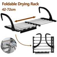 New Foldable Radiator Drying Rack Extendable Clothes Drying Hanger Stainless Steel 42-72cm Shoes Towels Drying Rack for Balcony 1