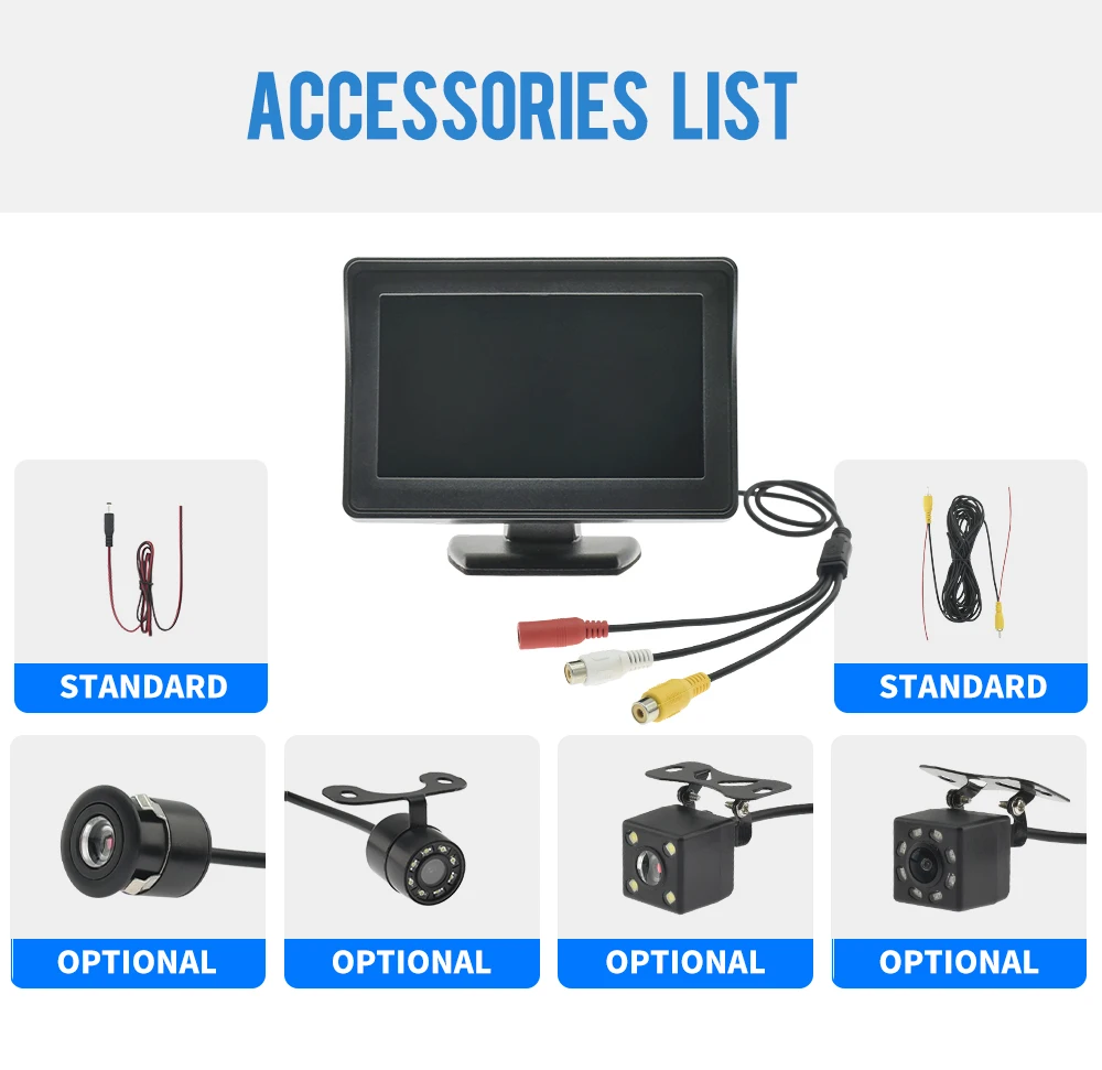 QID-Moniteur De Caméra De Recul à écran LCD Moniteur De Caméra De Recul