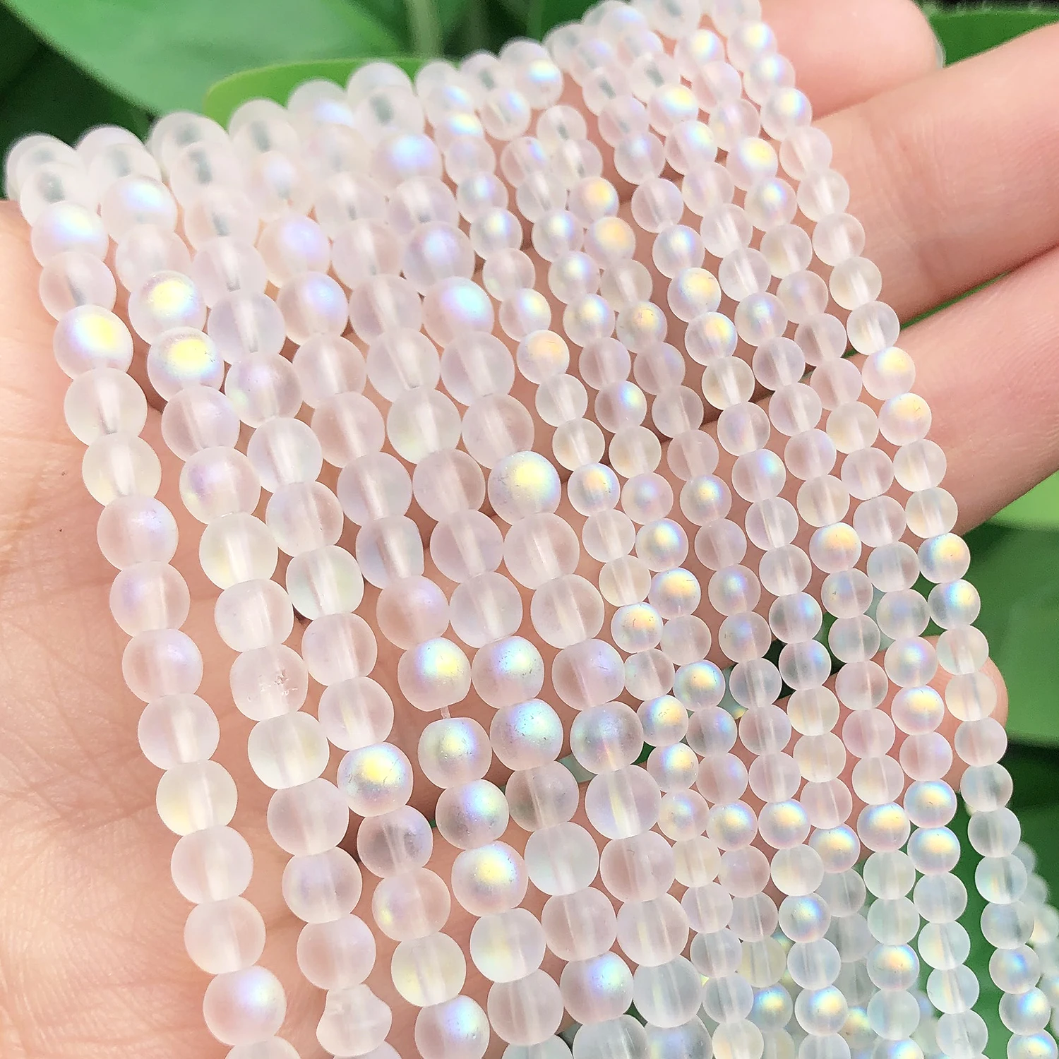 4mm AB Pink Crystal Small Waist Beads Clear Natural Quartzs Round Stone  Beads DIY for Jewelry Charms Bracelet Making Accessories
