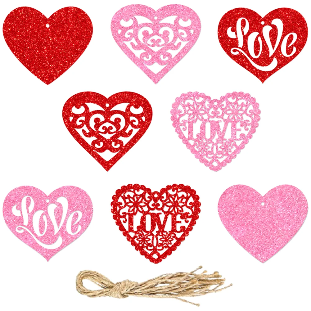 

8 Pcs Heart-Shaped Ornaments Xmas Gift Tags Pendant for Gifts Valentine Hanging Paper Delicate Labels Christmas Presents