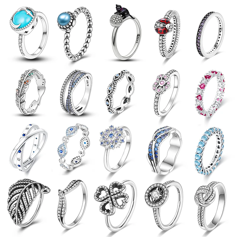 Anillo Brillante Talla Ajustable Anillo De Plata De Ley 925 Para Mujer Con Circonitas Alianzas T 765110