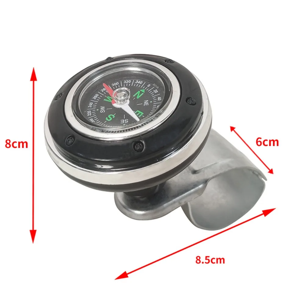 Enhanced Steering Wheel Spinner Knob with 360-Degree Power Handle and Compass