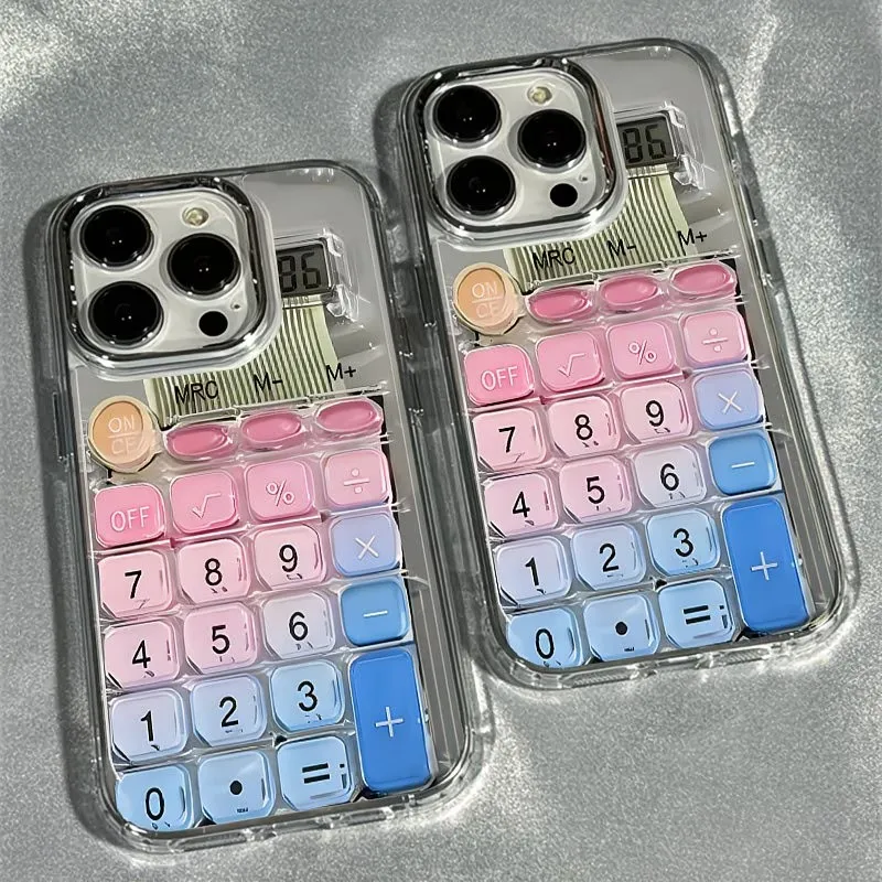 Space Neon Calculator Pattern Shockproof Soft Phone Case