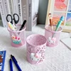 Sanrio Series Cute Hello Kitty Fashion Pen Holder Desktop Decorations Anime Fans Girl Creative Round Pen Holder 5
