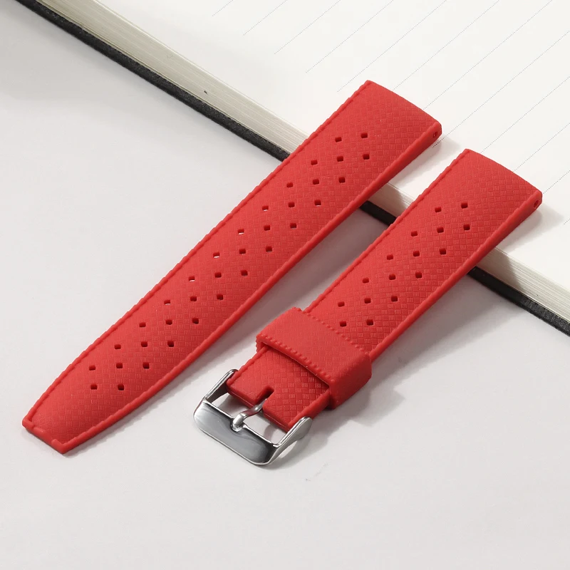 Tropical Style FKM Silicone Watch Strap - Classic Replacement Bracelet Belt