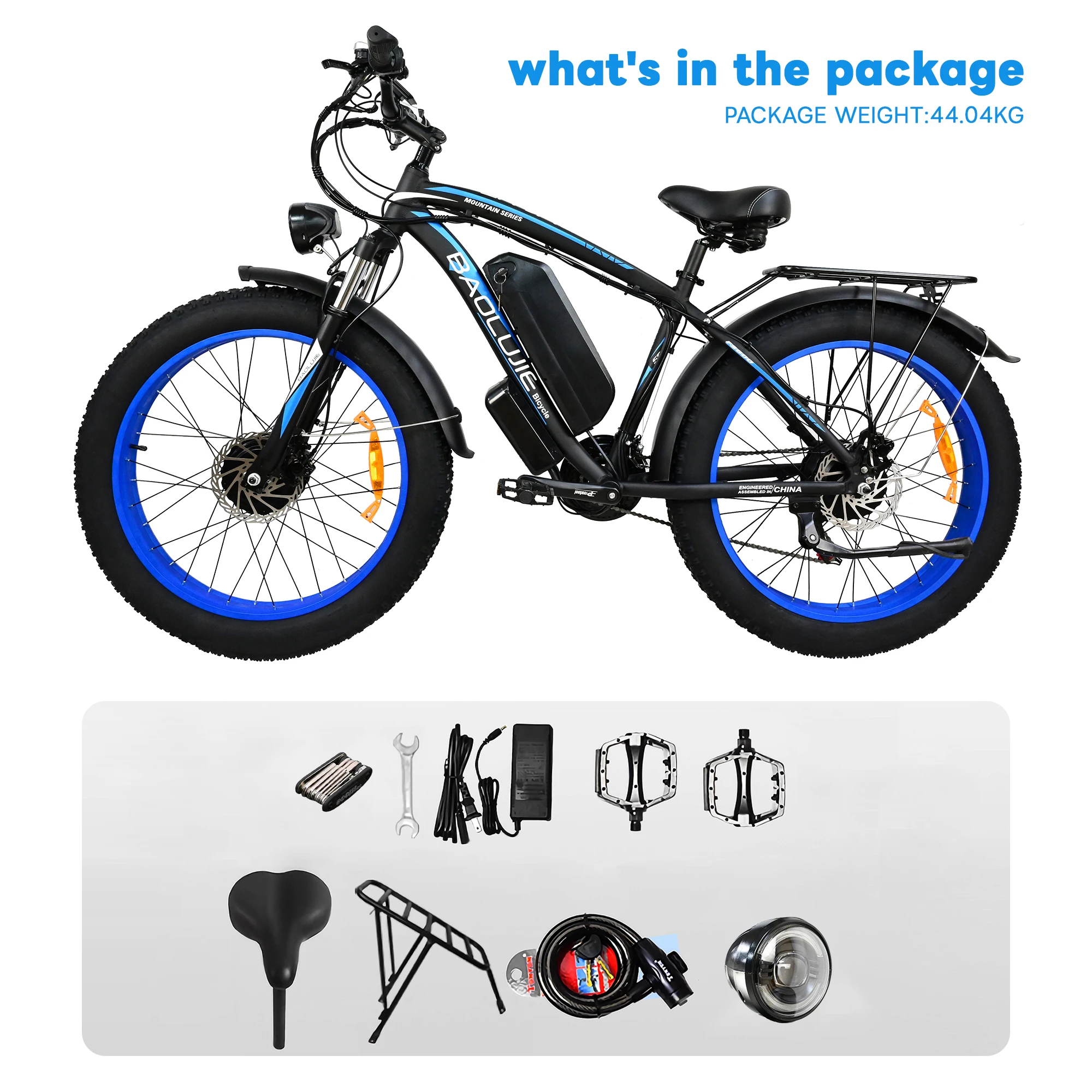 Baolujie 2000W Electric Bike with 20AhRemovable Battery 26 6