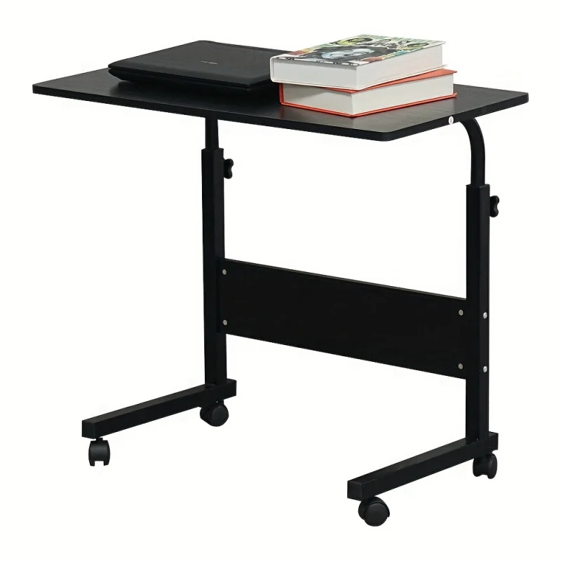Multifunctional Adjustable Bedside Table MDF/Iron/4 Wheels With Brake, Silver Grey