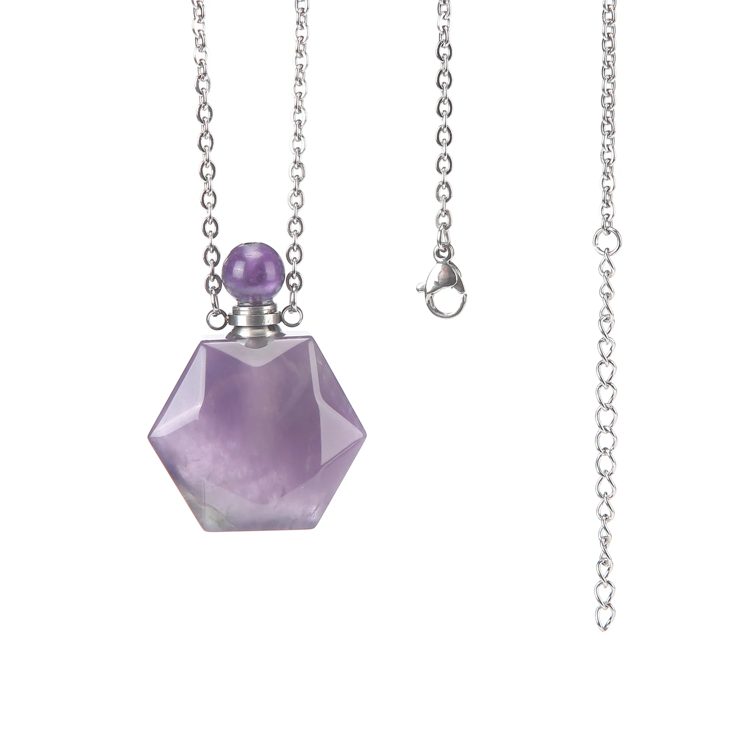 Natural Crystal Hexagonal Perfume Bottle Pendant Fashion Personality Party Pendant Use Pendant Anytime Anywhere