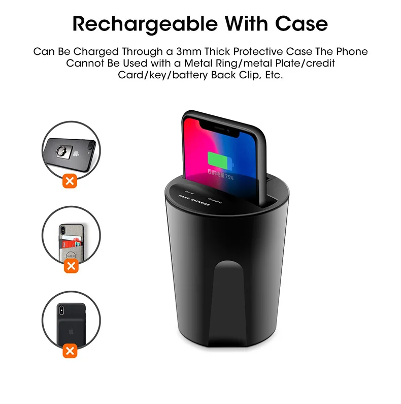 usb c 30w Car Wireless Charger for iPhone 13 12 11 Pro Max XR X 8 Samsung S20 S10 Xiaomi Qi Fast Charging Infrared Sensor QI Charging Cup 5v 3a usb c