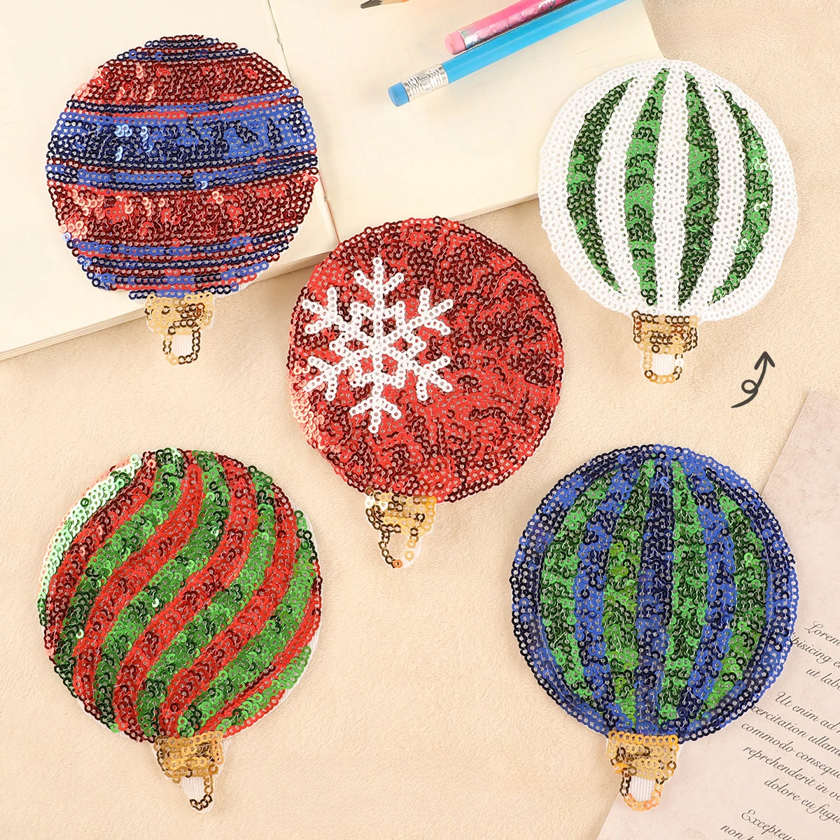 

Hot Air Balloon Sequin Patch Cloth Stickers Charms Badges DIY Accessories Fusible Iron on Patches for Hat Bag Clothing Kids Gift