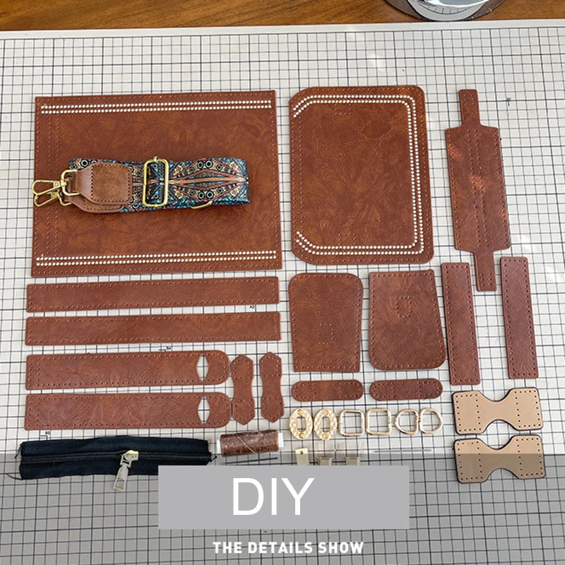 DIY 제작 가죽 공예 핸드백 가방, 배낭 소재, 손으로 꿰매는 부품, 수제 가죽 액세서리, 1 세트