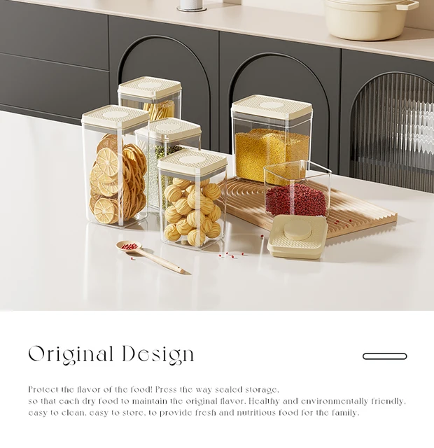 Set 8 Contenitori Cucina Ermetici - Barattoli Plastica Per Pasta, Farina, Cereali, Con Coperchio - Foto 8