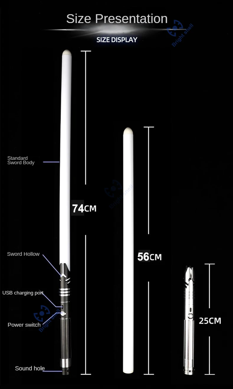 Metall-Lichtschwert Spielzeug RGB Lichtschwert 15 Farbwechsel Kinder Soundfonts Force FX FOC Blaster Spielzeug Jedi-Schwert Geschenk – Detail 9