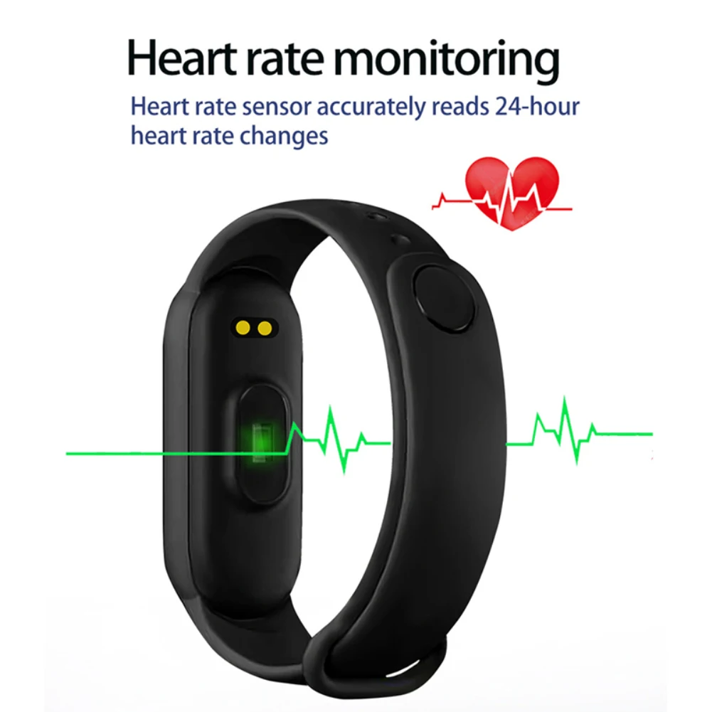 Aubess M6 Smart Bracelet Watch Fitness Tracker Heart Rate Blood Pressure Monitor Color LCD Waterproof Function For Mobile Phone