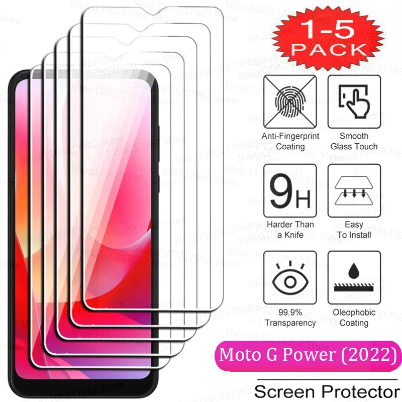 

1-5PCS Tempered Glass for Moto G Power 2022 Screen Protectors For Motorola G Power 2022 Glass Film Cover