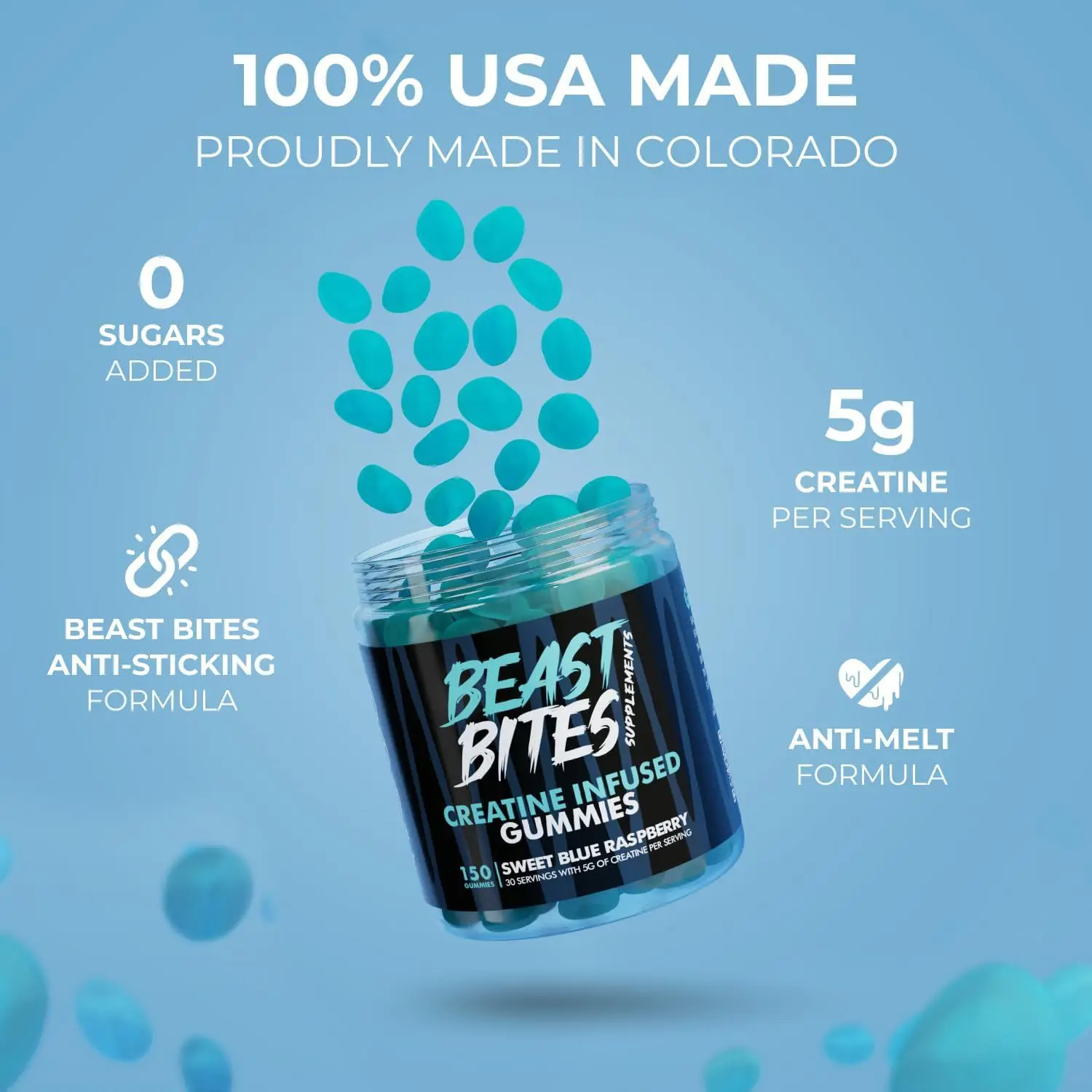 Creatine gummies enhance strength energy endurance improve muscle mass enhance immunity