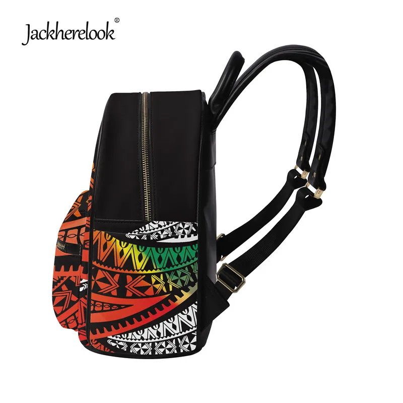 Jackherelook Pohnpei Samoa Polynesian Design Female Small PU Backpack Wallet 2pcs/Set Womens Satchel Girls Mini Campus Schoolbag