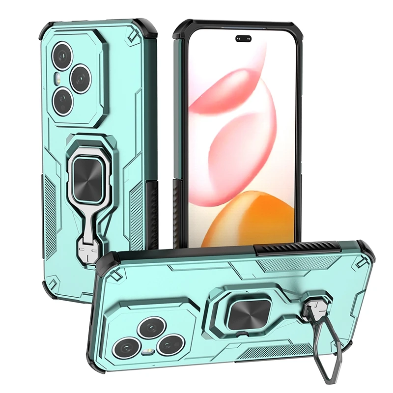 Enhanced Armor Magnetic Ring Holder Case with Camera Protection