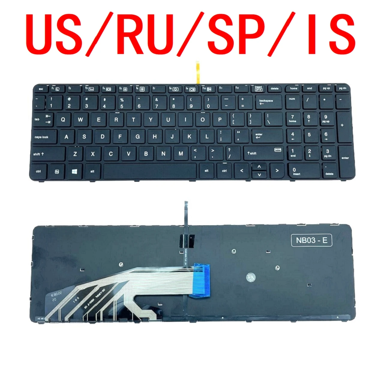 Nuova Tastiera Retroilluminata Per Laptop Islandese Spagnola Russa Americana Per Hp Probook 450 G3 450 G4 455 G3 470 G3 650 G2 Sostituzione