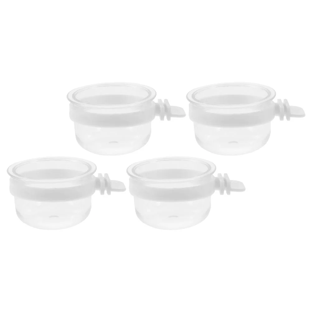 

4 Pcs Parrot Water Feeder Bird Cage for Transparent Bowl Indoor Pvc Accessories
