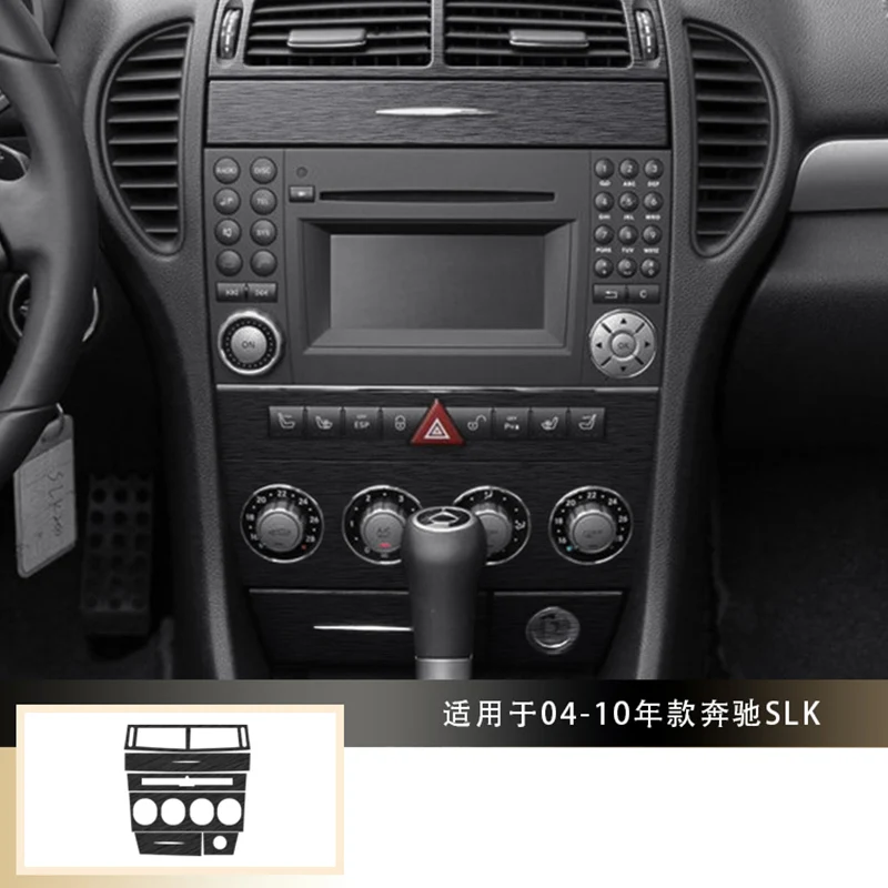 For Benz Mercedes SLK 2004-2010 Carbon Fiber AT Automatic Gear Car Interior Sticker Central Control Multimedia Gear Air Panel