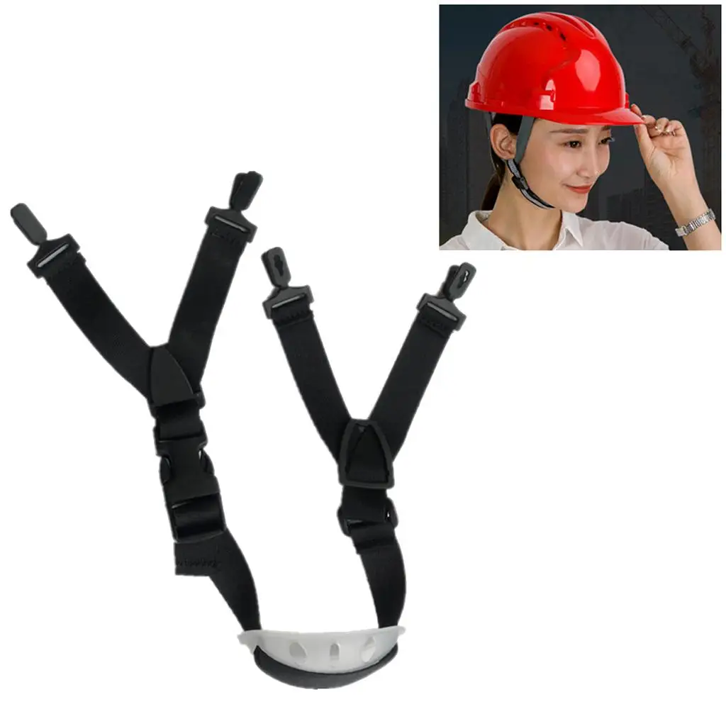 

Universal Hard Hat Helmet Chin Strap with Black Elastic Strap and Chin Cup, Size, Black