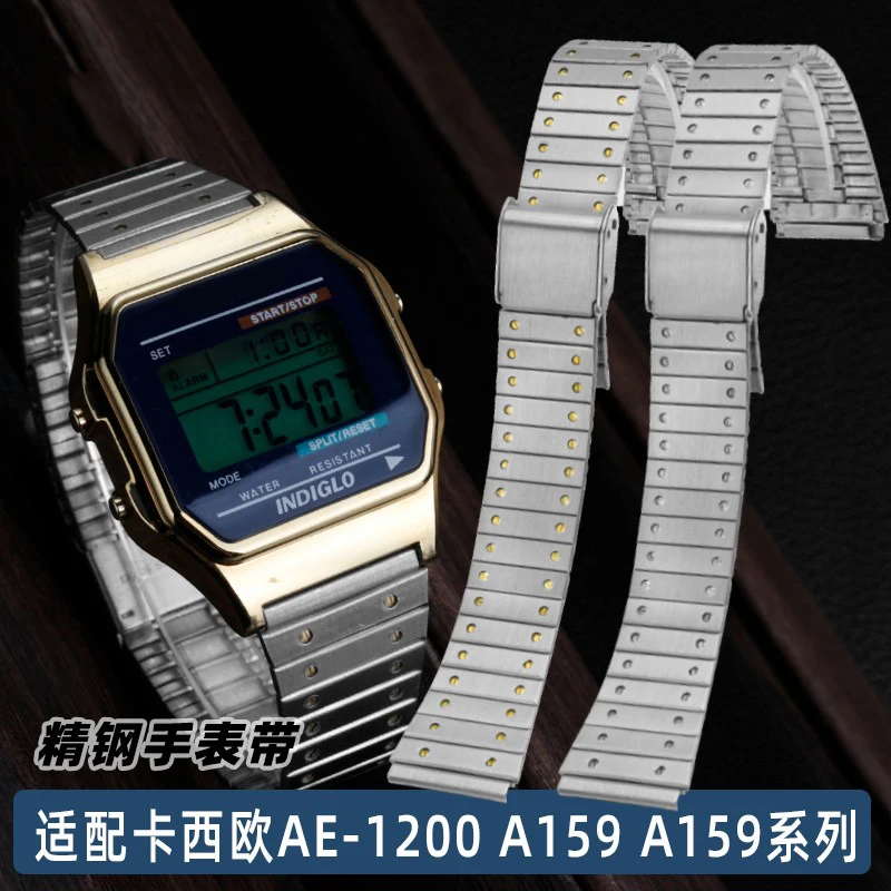 Per Casio Aw-80 A159 A158 Ae1200 A168W/A158W Mrw200/Aeq-110 A169 /B650 Acciaio Inossidabile Con Chiodi Di Salice Cinturino Catena Orologio 18Mm