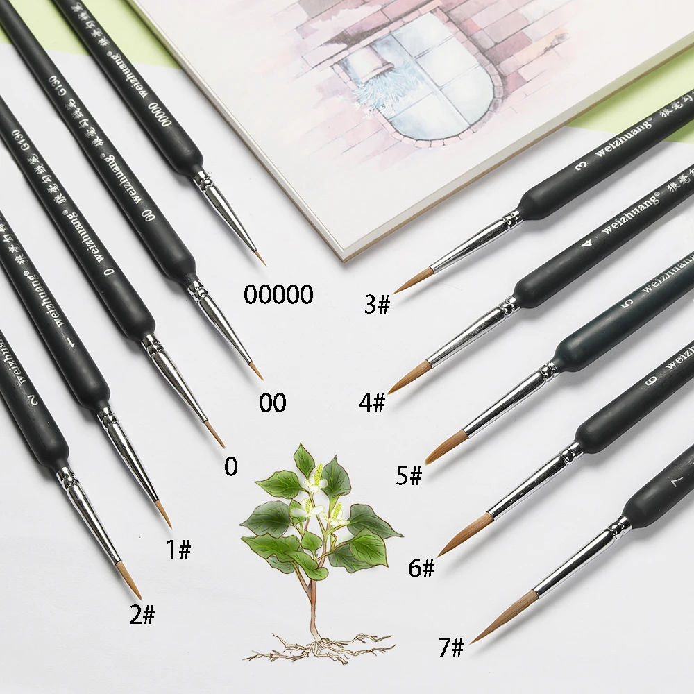 15pcs Miniature Brush Detail Paint Brushes Gouache Oil Painting Brushes  Thin Hook Line Pen Brushes Painting Supplies - Paint Brushes - AliExpress