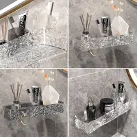 Punch Free Bathroom Storage Rack Plastics Water Ripple Wall Storage Rack Thickening Shower Gel Storage Rack Bathroom 1