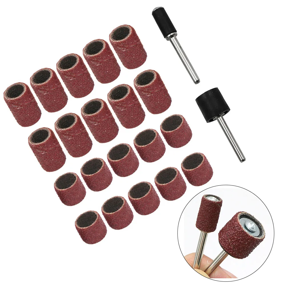 22Pcs Sanding Ring With Rod Abrasive Rotary Tool Kit Sanding Drum Grinding Head Grinding Head Abrasive Tools Set Grinding Access