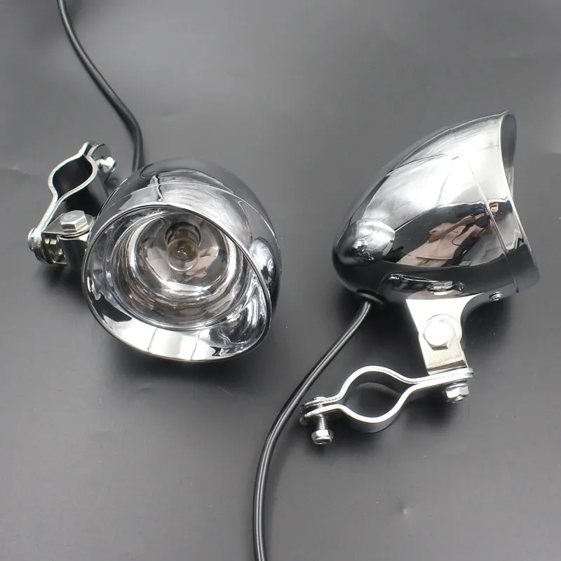

Motorcycle Universal Bullet Passing Spot Fog Light With 25-35mm Guard Bar Tube Mount Bracket Clamp Cafe Racer Touring Bobber