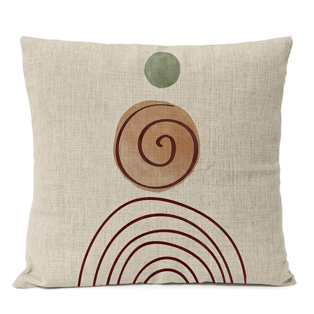 Geometric Floral Linen Pillow Cover Home Decorative Boho Throw Pillow Case Flowers Art Simple Cushion Decor Sofa Pillows 60x60 6
